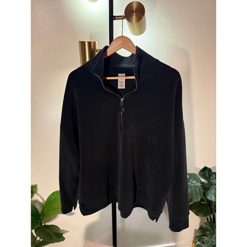 Members Mark modal xxl black super soft pullover‎ quarter zip closet essentials